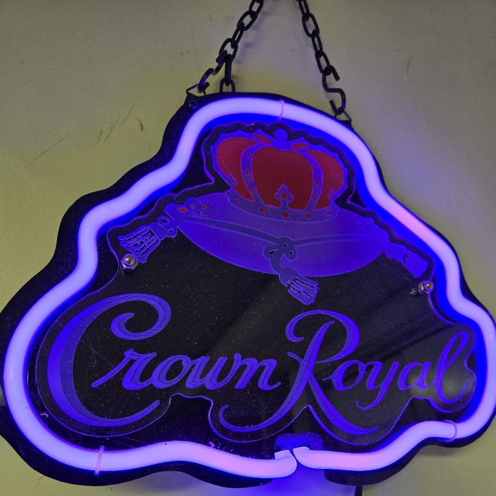 Crown Royal Neon Wall Art - Blue and Purple